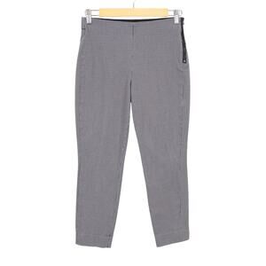 Everlane The Side-Zip Stretch Cotton Tapered Cropped Work Pant Grey Plaid Size 2
